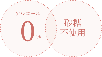 アルコール0%、砂糖不使用