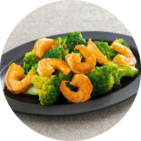 エビとブロッコリーの炒め物のイメージ