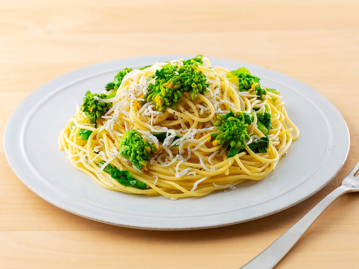 菜の花としらすの和風パスタ