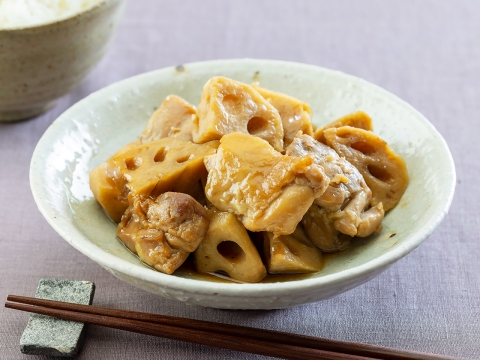 れんこんと鶏肉のだし酢煮