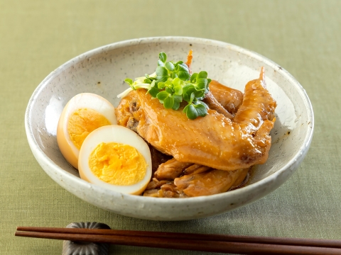 手羽先と卵のぽん酢醤油煮