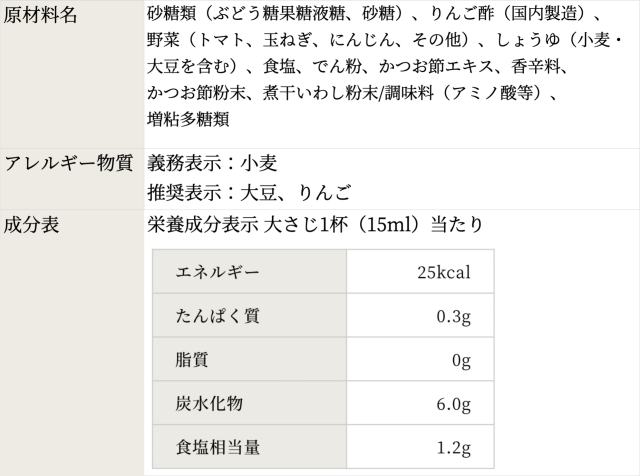 かつおだしの中濃ソース 360㎖