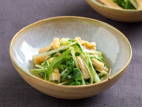 水菜と油揚げの煮物