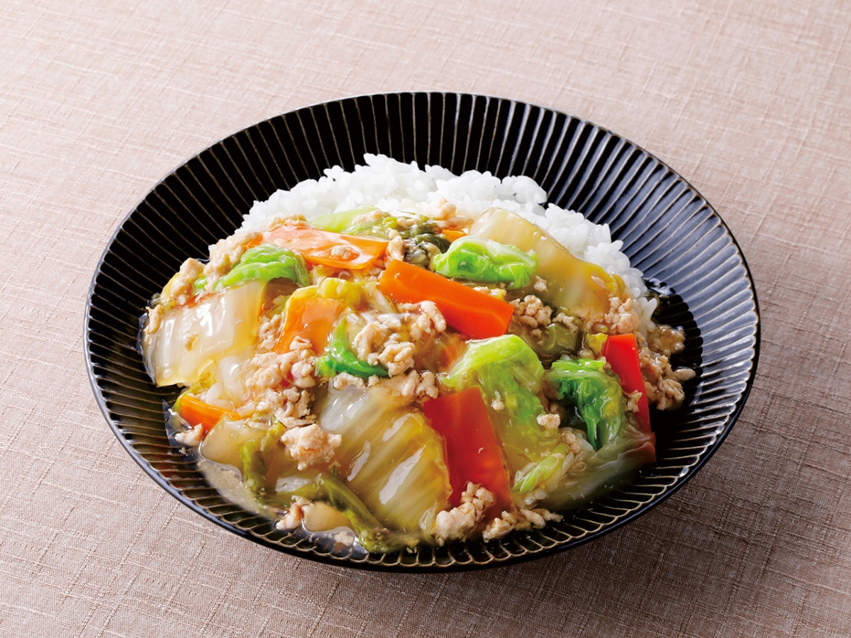 白菜とそぼろのあんかけ丼