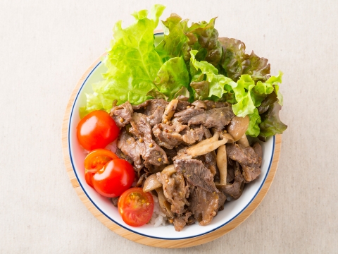 牛肉のマスタード醤油丼