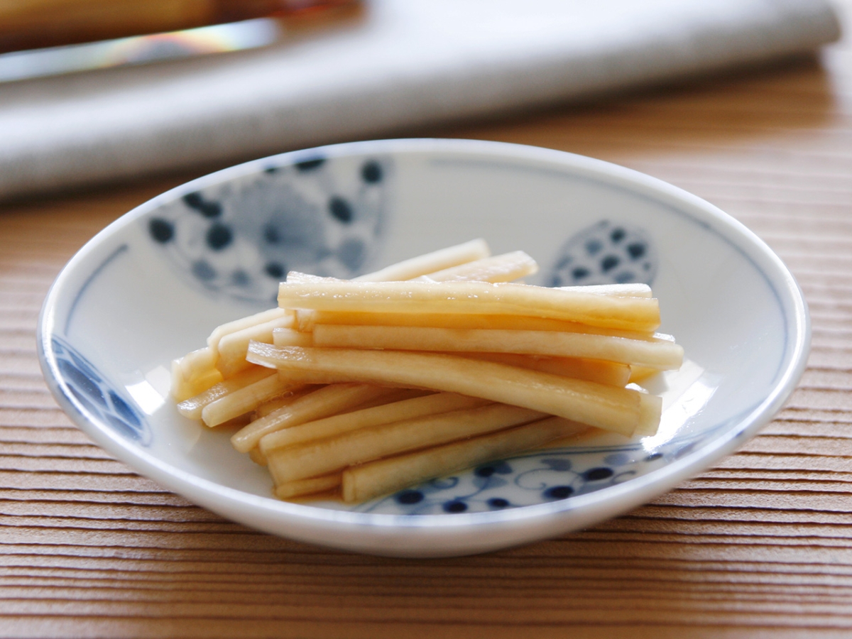 大根の皮のぽん酢漬け